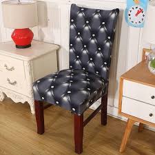 Where can i buy dining room chair covers. Tufted Leather Print Dining Room Chair Cover Decorzee