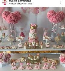 Fancy Minnie Mouse Birthday Party Dessert Table And Decor Minnie Mouse Birthday Party Decorations Girl Birthday Decorations First Birthday Decorations Girl