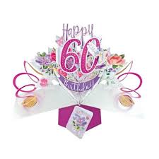 Order flowers online in uk. Second Nature Pop Up Flowers 3d 60th Female Birthday Card Pop193