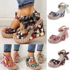 I came across these sandals while poking through glamour magazine. Women Fashion Wedge Heel Sandals Floral Bowknot Design Sandals Summer Beach Platform Sandals Buy At A Low Prices On Joom E Commerce Platform