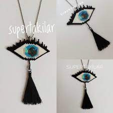 Miyuki Goz Kolye Designed By Supertakilar Supertakilarr Miyuki Handmade Supertakilar Goz Eye Eyes Boncuk Desenleri Boncuklu El Sanatlari Boncuk Dizme