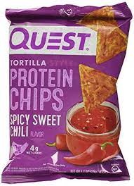 Quest Tortilla Style Protein Chips Spicy Sweet Chili 8 Bags Quest Nutrition In 2021 Protein Chips Sweet Chili Chips