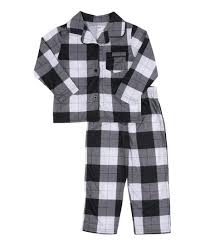 Leveret Black White Plaid Button Down Pajama Set Toddler Kids