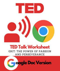Ted Talk Grit The Power Of Passion And Perseverance Worksheet Google Doc In 2020 Ted Talks Perseverance High School Subjects