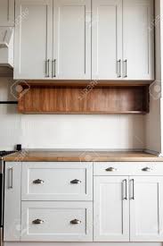 stylish light gray kitchen interior