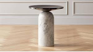 Martini Side Table With White Marble Base Reviews Cb2 In 2020 Side Table Marble End Tables Marble Side Table Round