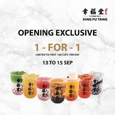 Xing fu tang from taiwan franchise has recently just landed in miri time square. 1 For 1 Xing Fu Tang Bubble Tea At Compass One From Sep 13 15 2019 Mothership Sg News From Singapore Asia And Around The World