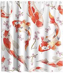 Shop a zillion things home. Amazon Com Koi Fish Shower Curtain River Fish Bring Luck Animal Kids Theme Fabric Bathroom Japanese Decor Sets W Shower Curtain Green Shower Curtains Curtains