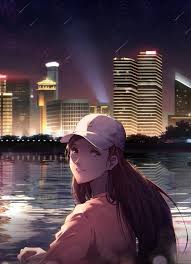 Anime back grounds of the city or any place. Download 840x1160 Wallpaper Night Out City Anime Girl Original Iphone 4 Iphone 4s Ipod Touch 840x1160 Hd Image Background 20506