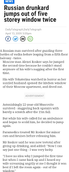 We did not find results for: So Russian That He Jumped Out The Window Twice Anormaldayinrussia