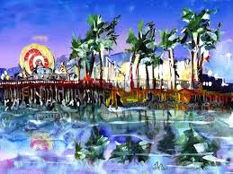 While visiting the beach community of santa monica, be sure and visit the santa monica pier. Santa Monica Pier Painting By John Dunn