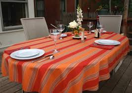 So if you wish to make a tablecloth for your oval table, resign yourself to putting the fabric on the table, weighing it down and marking the finished size before you cut it and sew it. Oval Tablecloth Outdoor Living Tablecloths Easy Care Long Wear Great Style
