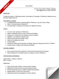 Phlebotomist Resume Sample Limeresumes