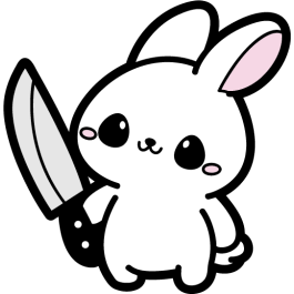 cute bunny with a knife|D-367075