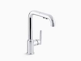 Flexible control features :pull outs have better control features and they have buttons, sliders or toggle switches for easy control of water and they stays at whatever position you. K 7505 Purist Single Handle Pull Out Spray Kitchen Sink Faucet Kohler