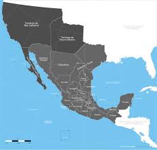 Mexico map—mexico is on the southern part of the north american continent, going from the pacific ocean on the west to the caribbean sea and the the land of mexico was discovered by europeans in 1518 by juan de grijalva, who sent back tales of gold and jewels, as well as bloodthirsty warriors. Map Of Mexico In 1824 After Gaining Independence From Spain A Century Later Pancho Villa Dies Defending The Northern Te Mexico History History Facts History