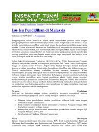 Kenyataan media otai reformis 1998. Isu Pendidikan