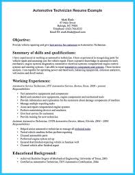 automotive service technician resume