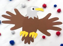 How to draw for kids: Handprint Bald Eagle Craft