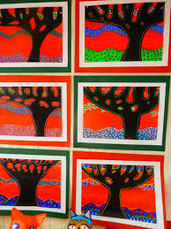 Bronwyn Bancroft Australian Artist Inspired Tree Paintings Grade 3 And 4 Art Lessons Australian Art For Kids School Art Projects