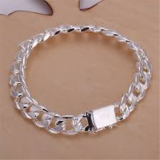 Discover gifts for men at tiffany & co. High Quality Women Men Noble 925 Solid Silver Plated Bracelet Fashion Jewelry Gift Mens 10mm Square Nice Silver Jewelry Bracelet Buy At The Price Of 4 84 In Aliexpress Com Imall Com