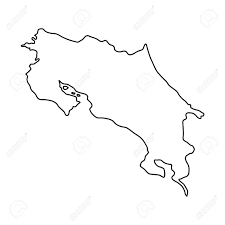 It borders both the pacific ocean and the caribbean sea. Costa Rica Map Of Black Contour Curves Of Vector Illustration Royalty Free Cliparts Vectors And Stock Illustration Image 88131370