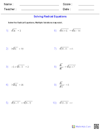 Prentice hall algebra 1 california edition answer key. Algebra 1 Worksheets Radical Expressions Worksheets Radical Equations Algebra Worksheets Algebra Equations Worksheets