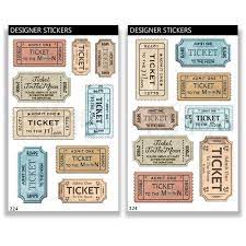 vintage tickets planner stickers to the moon stickers junk etsy vintage ticket planner stickers bullet journal stickers