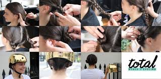Hairstyles For Helmets Plait Buns Plaited Bun Hair Styles Plait