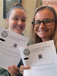 Congratulations to Carin Romero (L) Mobile Crisis/Emergency Services  Clinical Manager, and Ashley Raymond (R), Mobile Crisis Clinician, for  passing Postpartum Support International's national certification exam in  Perinatal Mental Health 🎉 In mid-2024,