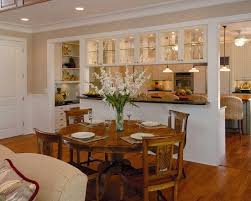 Open Kitchen Wall With Glass Cabinets Great Way To Open Kitchen To Dining Room When We Need Th Kitchen Dining Living Dining Room Combo Tropical Dining Room
