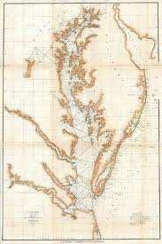 1857 Coastal Survey Map Nautical Chart Chesapeake Bay And Delaware Bay Ebay