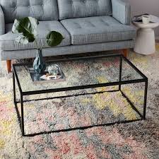 Box Frame Coffee Table Glass Antique Bronze In 2020 Coffee Table Metal Coffee Table Elm Coffee Table