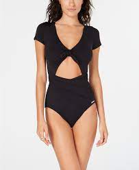 Michael Kors Cutout Short Sleeve One Piece Swimsuit Swimwear Women Macy S Cutout Shorts One Piece Swimsuit With Shorts Short Sleeve Swimsuit