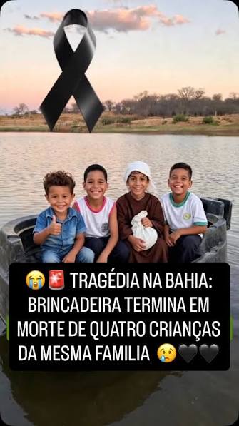 🚨 TRAGÉDIA NA BAHIA: BRINCADEIRA TERMINA EM MORTE DE QUATRO CRIANÇAS, O que era para ser uma brincadeira terminou em uma tragédia que deixou uma família inteira em choque, em Paramirim, no sudoeste da ...