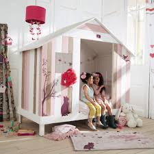 Lit Cabane Enfant 90 X 190 Cm En Bois Rose Et Blanc Violette Cabin Beds For Kids Bed Girls Bedroom