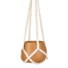 Cache Pot Suspendu En Terre Cuite Et Macrame H14 Maisons Du Monde Tapis Jute Rond Maison Du Monde Lanterne Et Deco Terrasse Exterieure