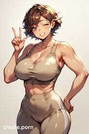 Peace Hand Gesture, Wink, Adult Girl Furry AI Porn