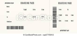 Bordkarte Vorlage Leeres Flugticket Canstock