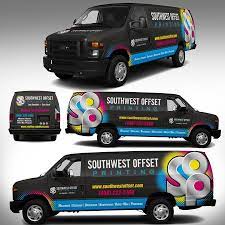 Creating A Catchy Designwrap For A Van For A High Quality Printing Company Car Truck Or Van Wrap Contest Van Wrap Van Prints