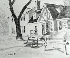 Williamsburg In Winter In Pencil Skizzieren Zeichnen Malen