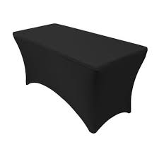 Stretch Spandex 4 Ft Rectangular Table Cover Black Table Covers Rectangular Table Fitted Table Cover
