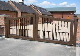Aluminum arch frame / wood ornamental driveway gates are both beautiful and functional, while enhancing your property values. Hand Crafted Driveway Gates Ironcraft