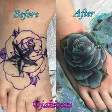 Black dark color rose is one the good idea to cover some design. Jakitatu Rose Coverup Foot Tattoo Coverup Rose Rose Tattoo Girly Tattoo Neotraditional Coverup Tattoo
