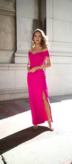 What To Wear To A Black Tie Wedding Floor Length Fuschia Pink Formal Gown With Off Black Tie Wedding Attire Black Tie Dress Wedding Black Tie Wedding Guests