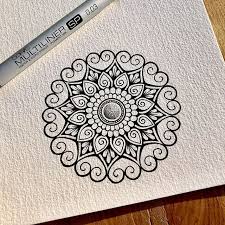 Card Drawn On Das Watercolour Paper Simple Mandala Tattoo Mandala Tattoo Design Simple Mandala