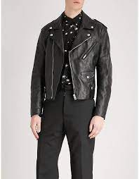 Givenchy Monogram Lined Leather Biker Jacket Jackets Men Fashion Leather Jacket Men Leather Jacket