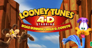 Looney Tunes 4d Ft Road Runner Wile E Coyote At Warner Bros Movie World Looney Tunes Looney Gold Coast Theme Parks