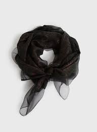 Melanie Lyne Women's Silk Scarf Silk/Polyester in Black Size 0