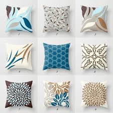 Blue Brown Pillow Covers Decorative Pillow Case Mix Match Etsy Brown Decorative Pillows Blue Throw Pillows Blue Pillows
